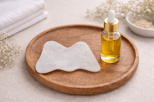 Clear Quartz Gua Sha Tool – M-Shape Facial Sculpting