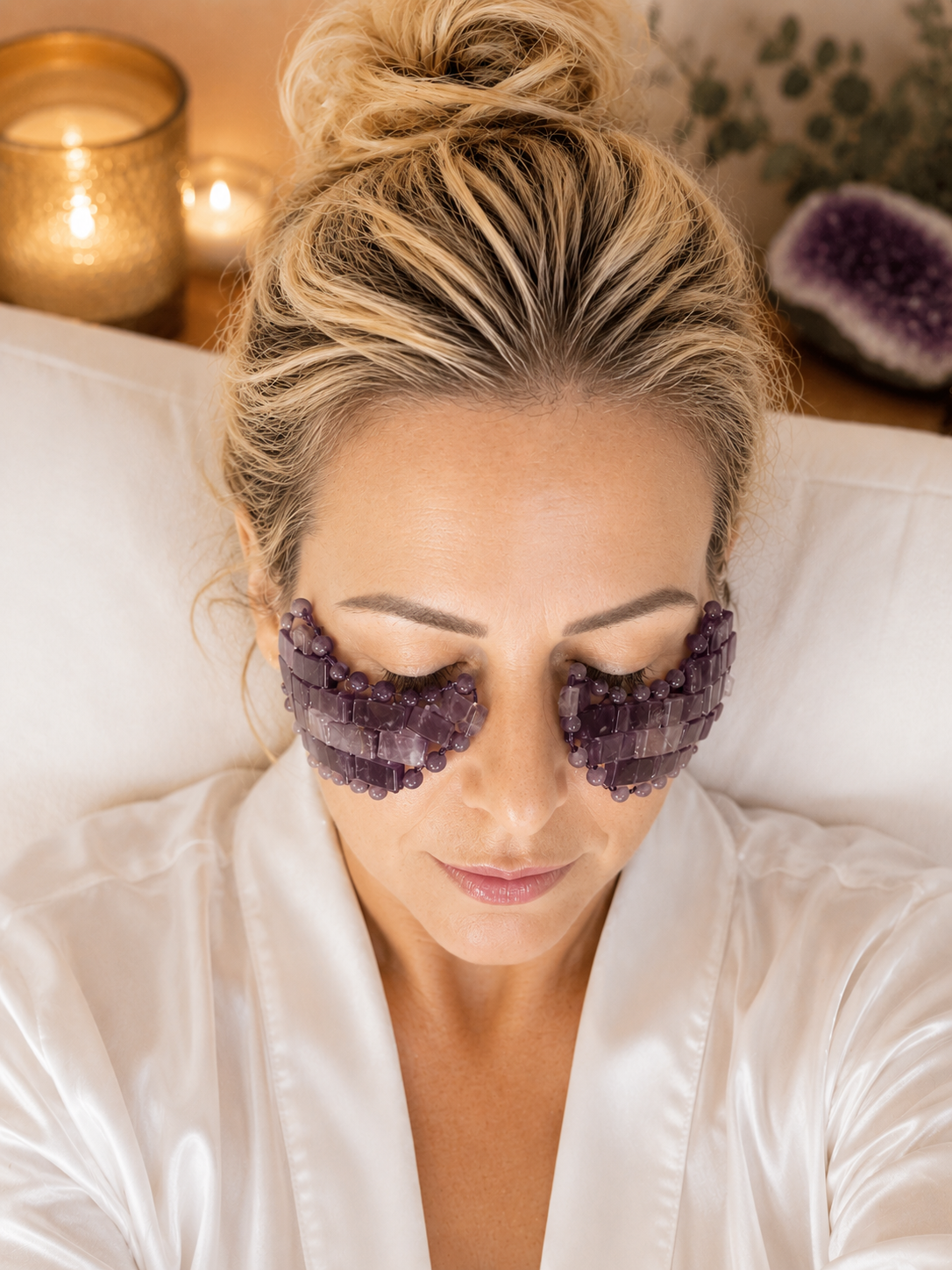 Amethyst Under Eye Mask - Cooling Under Eye Masks made from Real Amethyst