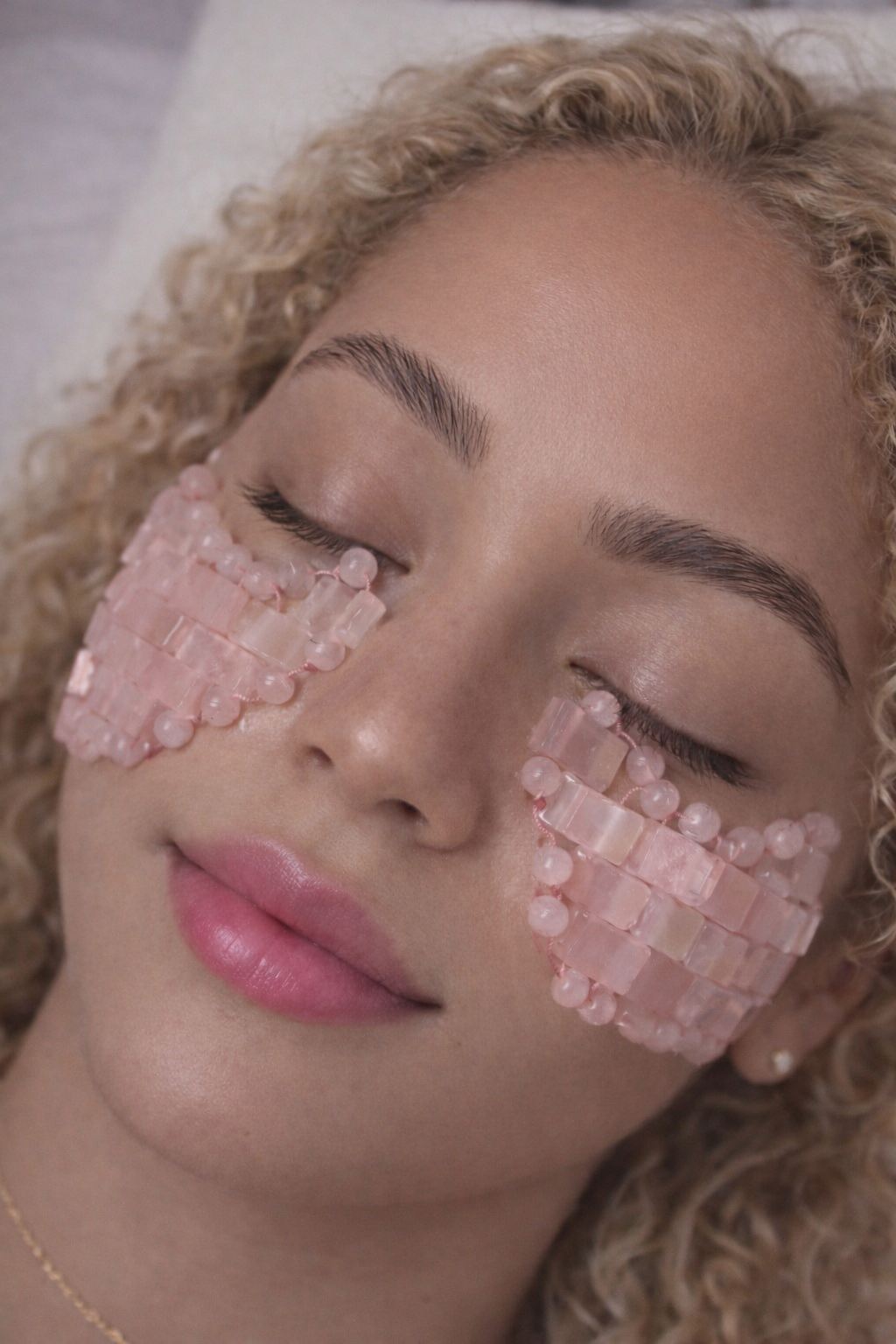 Rose Quartz Under Eye Mask - Cooling Under Eye Masks made from Real Rose Quartz