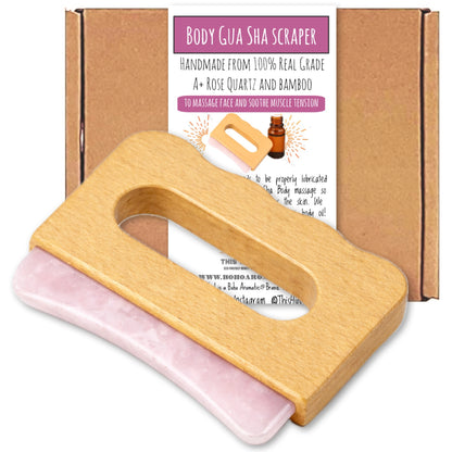Rose Quartz Body Gua Sha Tool | Crystal Body Sculpting Massage | Lymphatic Drainage Tool | Natural Skincare Ritual | Self Care Gift for Her