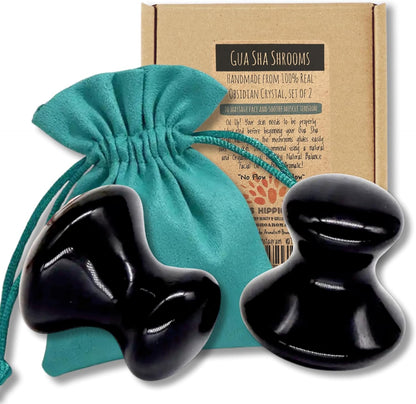 OBSIDIAN GUA SHA MUSHROOMS