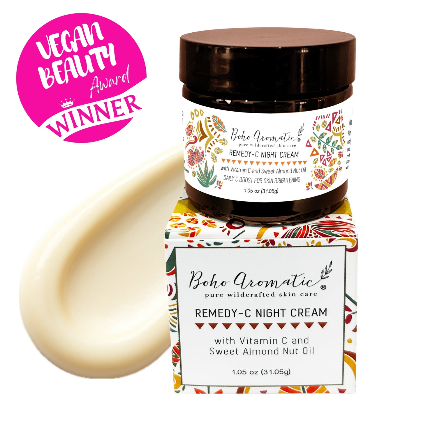 Remedy-C Night Cream | Overnight Renewal Moisturizer with Vitamins C & A | Boho Aromatic
