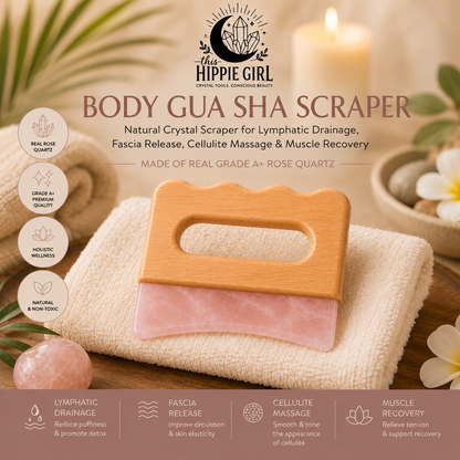Rose Quartz Body Gua Sha Tool | Crystal Body Sculpting Massage | Lymphatic Drainage Tool | Natural Skincare Ritual | Self Care Gift for Her