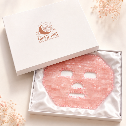 Rose Quartz Crystal Face Mask – Handcrafted Cooling Spa Skincare Ritual
