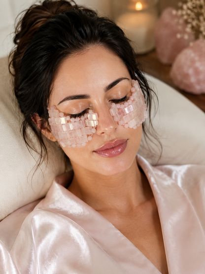 Rose Quartz Under Eye Mask - Cooling Under Eye Masks made from Real Rose Quartz