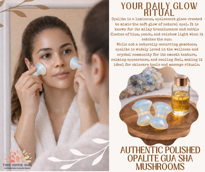 OPALITE GUA SHA MUSHROOMS  - Crystal Energy for Face + Body