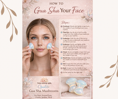 OPALITE GUA SHA MUSHROOMS  - Crystal Energy for Face + Body