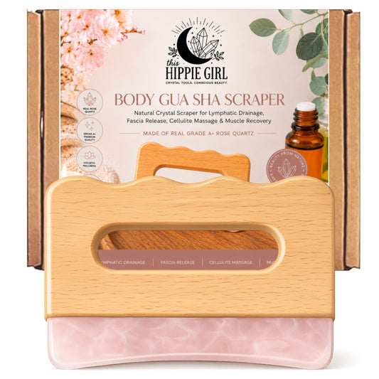 Rose Quartz Body Gua Sha Tool | Crystal Body Sculpting Massage | Lymphatic Drainage Tool | Natural Skincare Ritual | Self Care Gift for Her