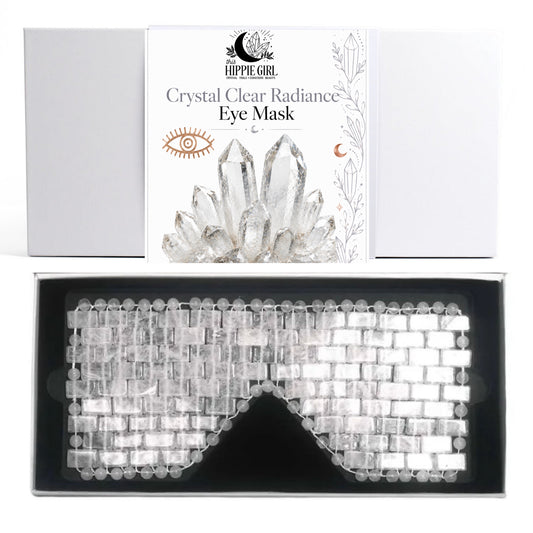 Clear Quartz Crystal Eye Mask – Cooling Eye Mask, Luxury Spa, Self Care Gift