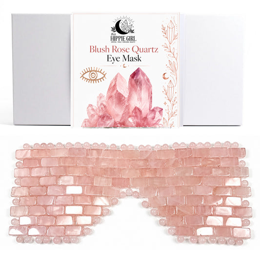 BLUSH ROSE QUARTZ EYE MASK | Cooling Spa Ritual for Eyes, Made of Real Rose Quartz