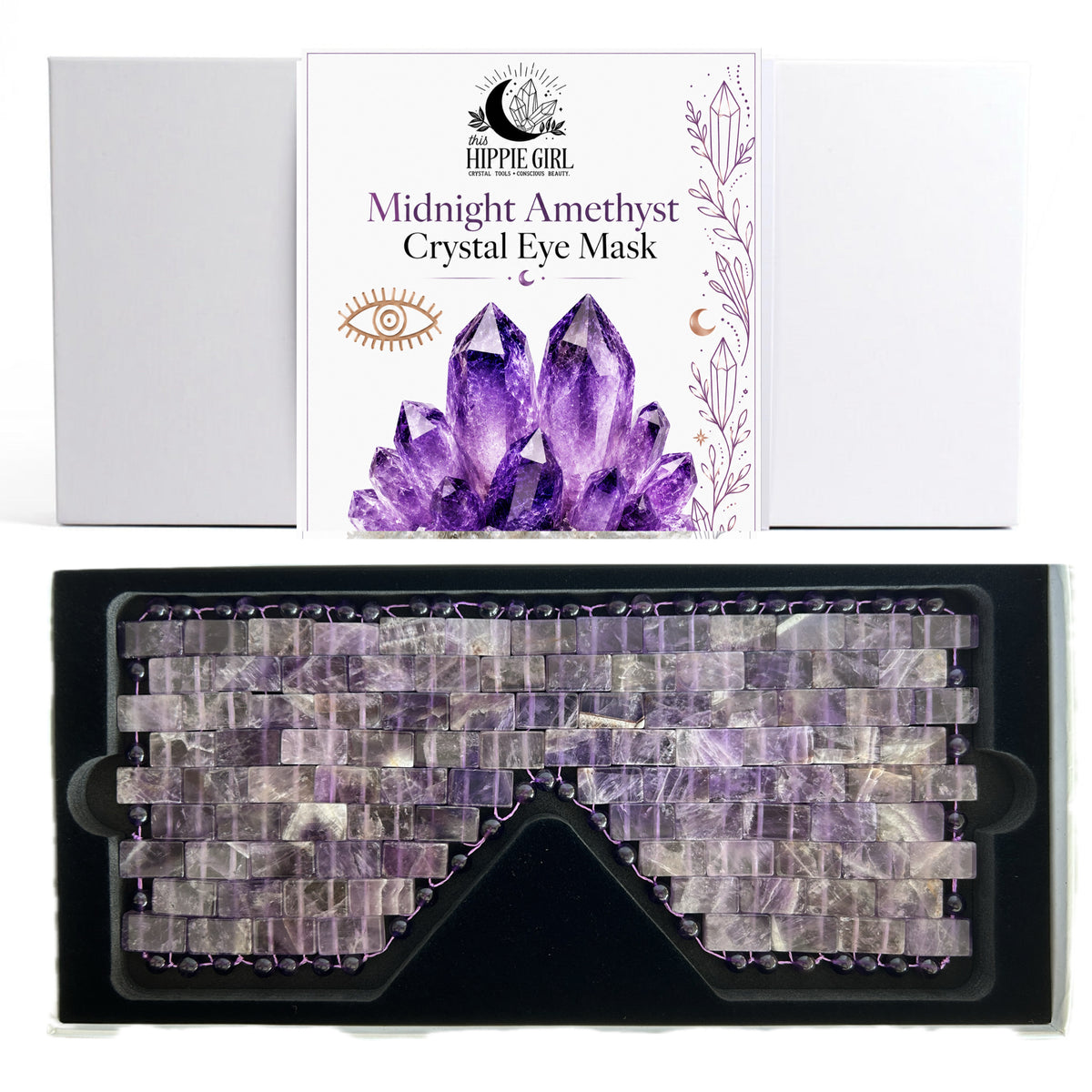Midnight Amethyst Crystal Eye Mask | Cooling Spa Ritual for Eyes