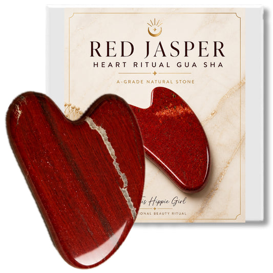 Red Jasper Heart Gua Sha – Natural Stone Facial Sculpting Tool