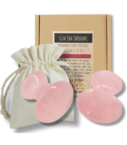ROSE QUARTZ GUA SHA MUSHROOMS