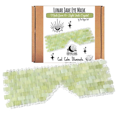 Light Jade Cooling Eye Mask – Puffy Eyes, Dark Circles, Spa Relaxation. Lunar Jade.