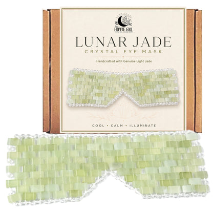 Light Jade Cooling Eye Mask – Puffy Eyes, Dark Circles, Spa Relaxation. Lunar Jade.