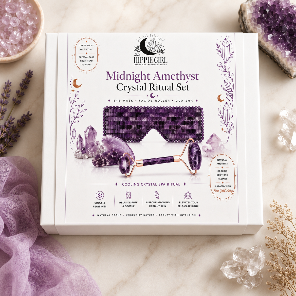 Amethyst Crystal Spa Gift Set | This Hippie Girl