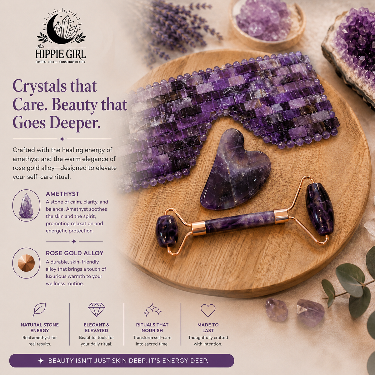 Amethyst Crystal Spa Gift Set | This Hippie Girl