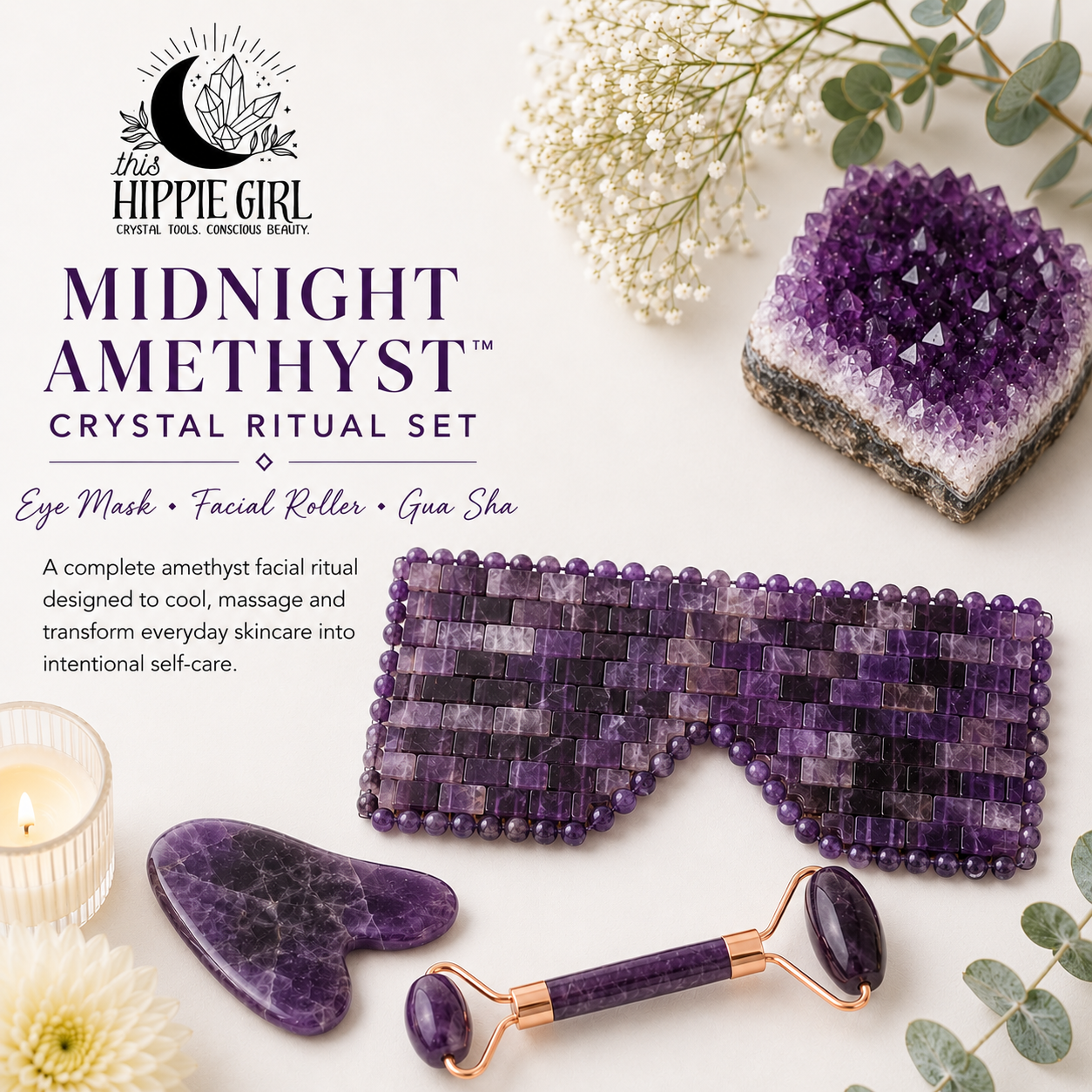 Amethyst Crystal Spa Gift Set | This Hippie Girl