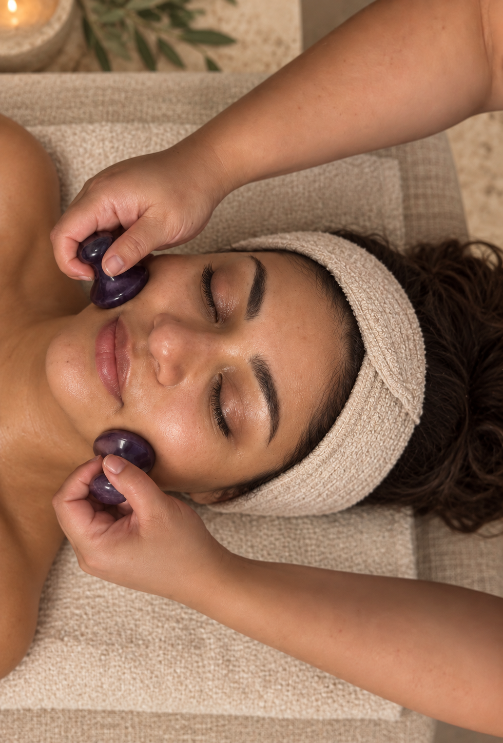 Midnight Amethyst Dual Mushroom Gua Sha Set