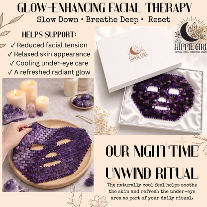 Amethyst Crystal Face Mask –Luxury Cooling Spa Skincare Ritual –Gift for her - This Hippie Girl