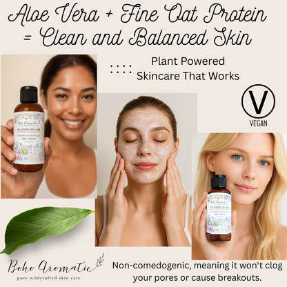 Oat Cleansing Facial Scrub | Gentle Exfoliating Cleanser for Soft, Smooth Skin | Boho Aromatic
