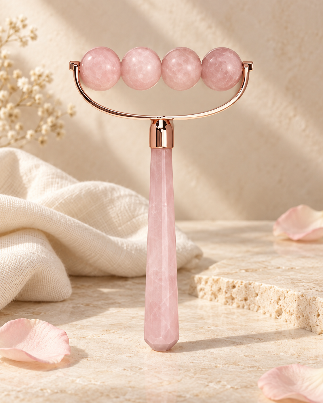 Rose Quartz Body Release Ritual™ 4-Bead Roller