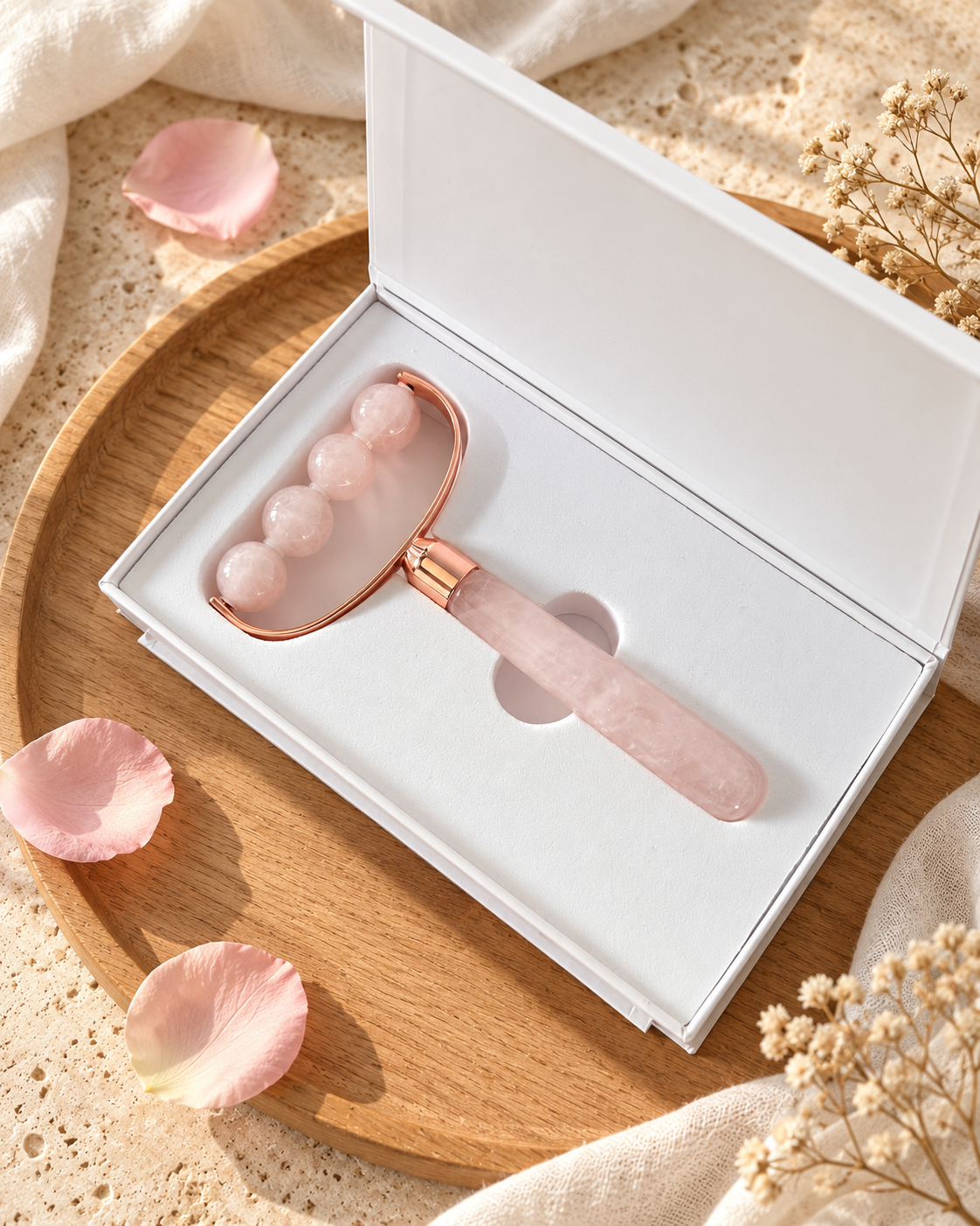 Rose Quartz Body Release Ritual™ 4-Bead Roller