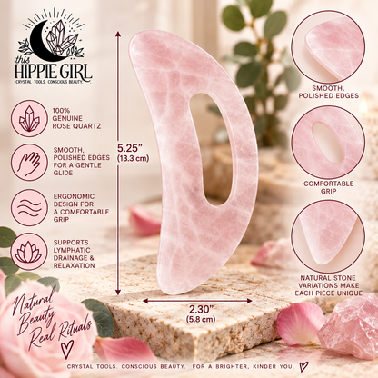 Rose Quartz Body Gua Sha Scraping Stone | This Hippie Girl