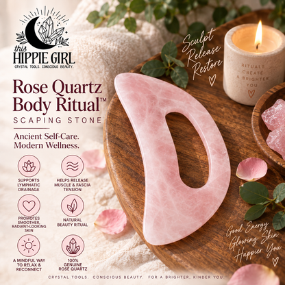 Rose Quartz Body Gua Sha Scraping Stone | This Hippie Girl