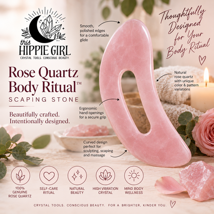 Rose Quartz Body Gua Sha Scraping Stone | This Hippie Girl