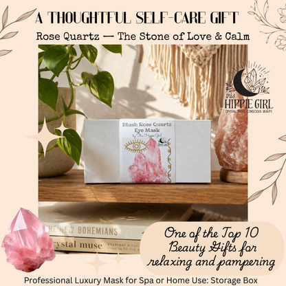 BLUSH ROSE QUARTZ EYE MASK | Cooling Spa Ritual for Eyes, Made of Real Rose Quartz