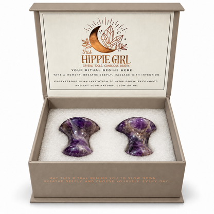 Midnight Amethyst Dual Mushroom Gua Sha Set