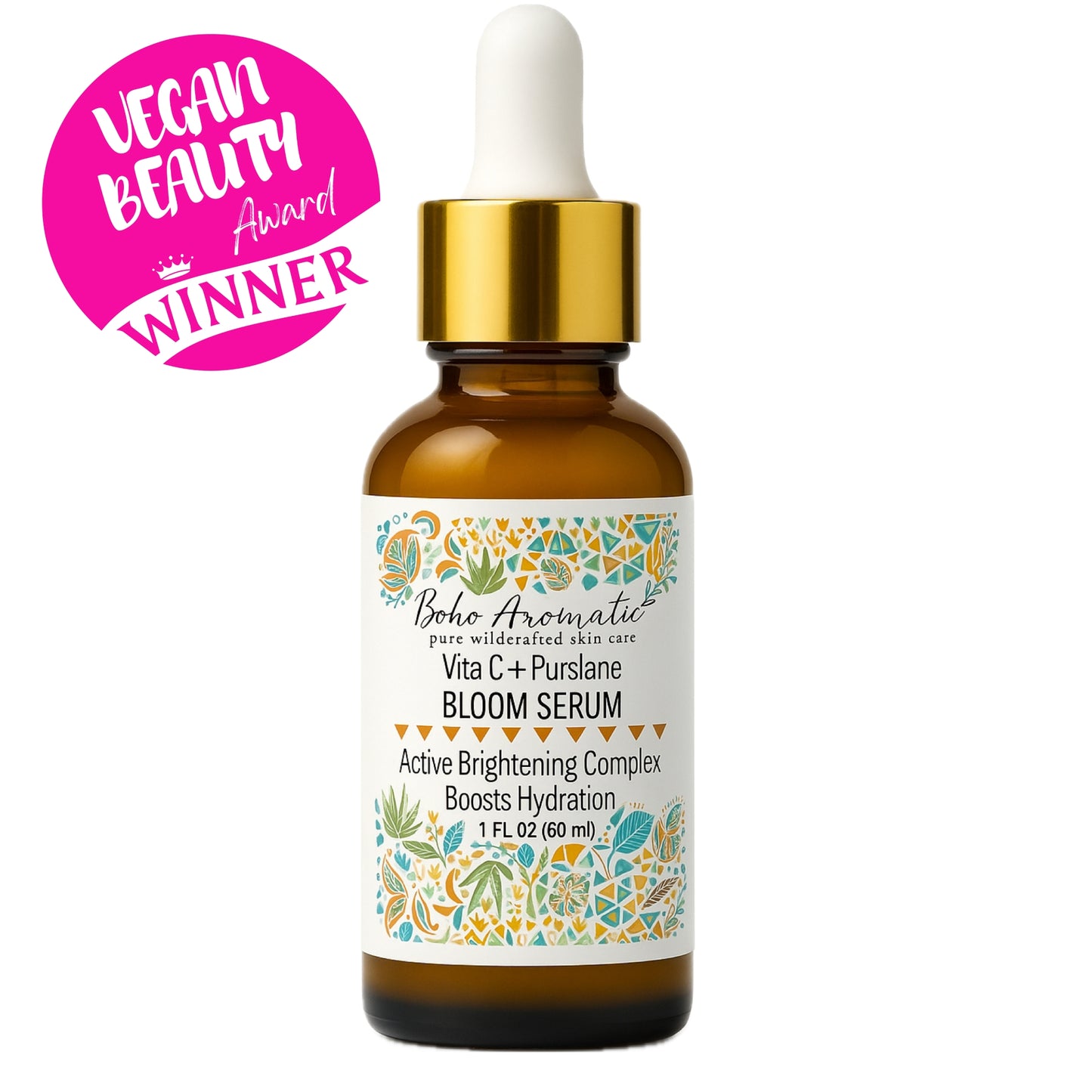 Vita C + Purslane Bloom Serum | Brightening Vitamin C Facial Serum | Boho Aromatic