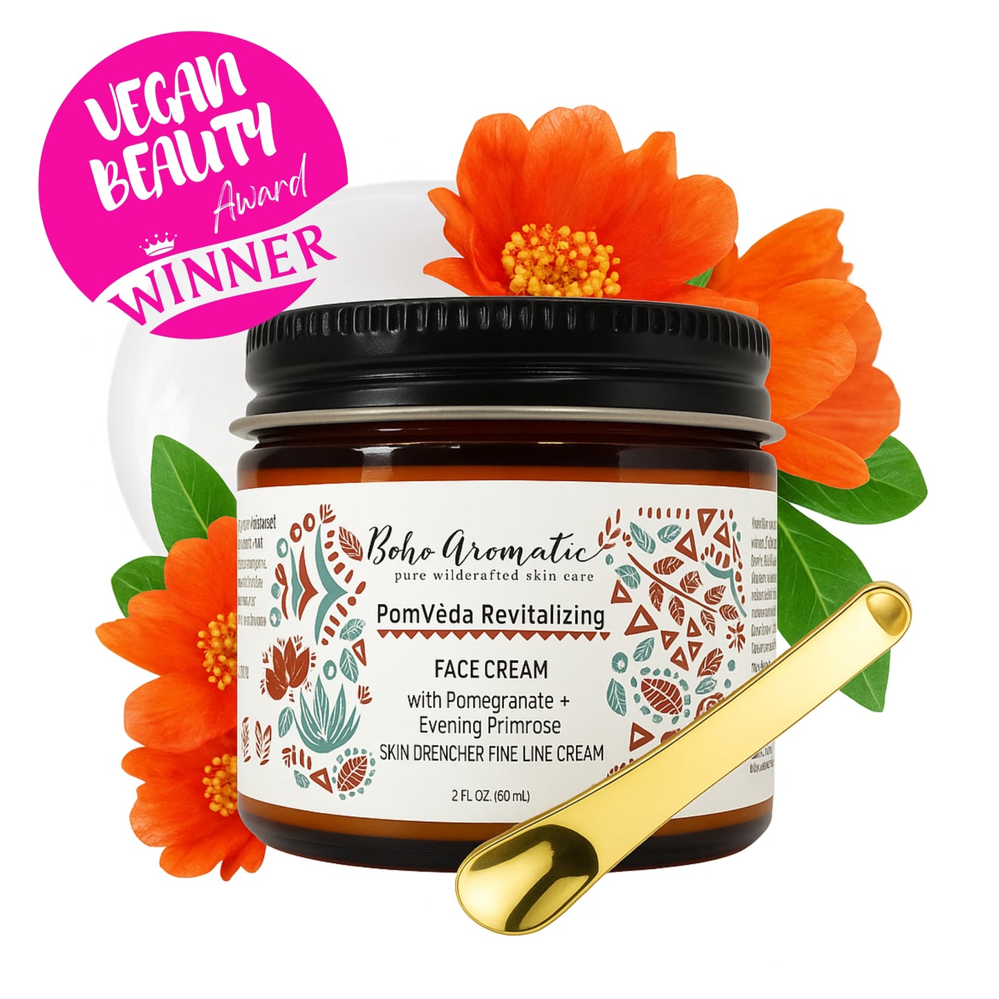 PomVéda Revitalizing Face Cream | Ayurvedic Botanical Moisturizer | Unscented | Boho Aromatic