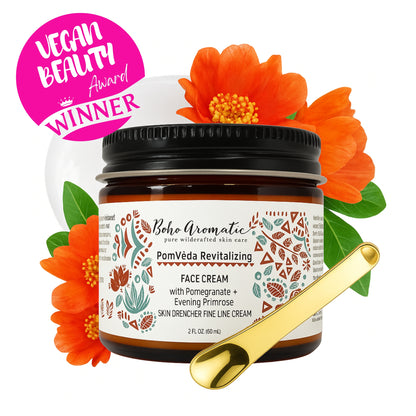 PomVéda Revitalizing Face Cream | Ayurvedic Botanical Moisturizer | Unscented | Boho Aromatic